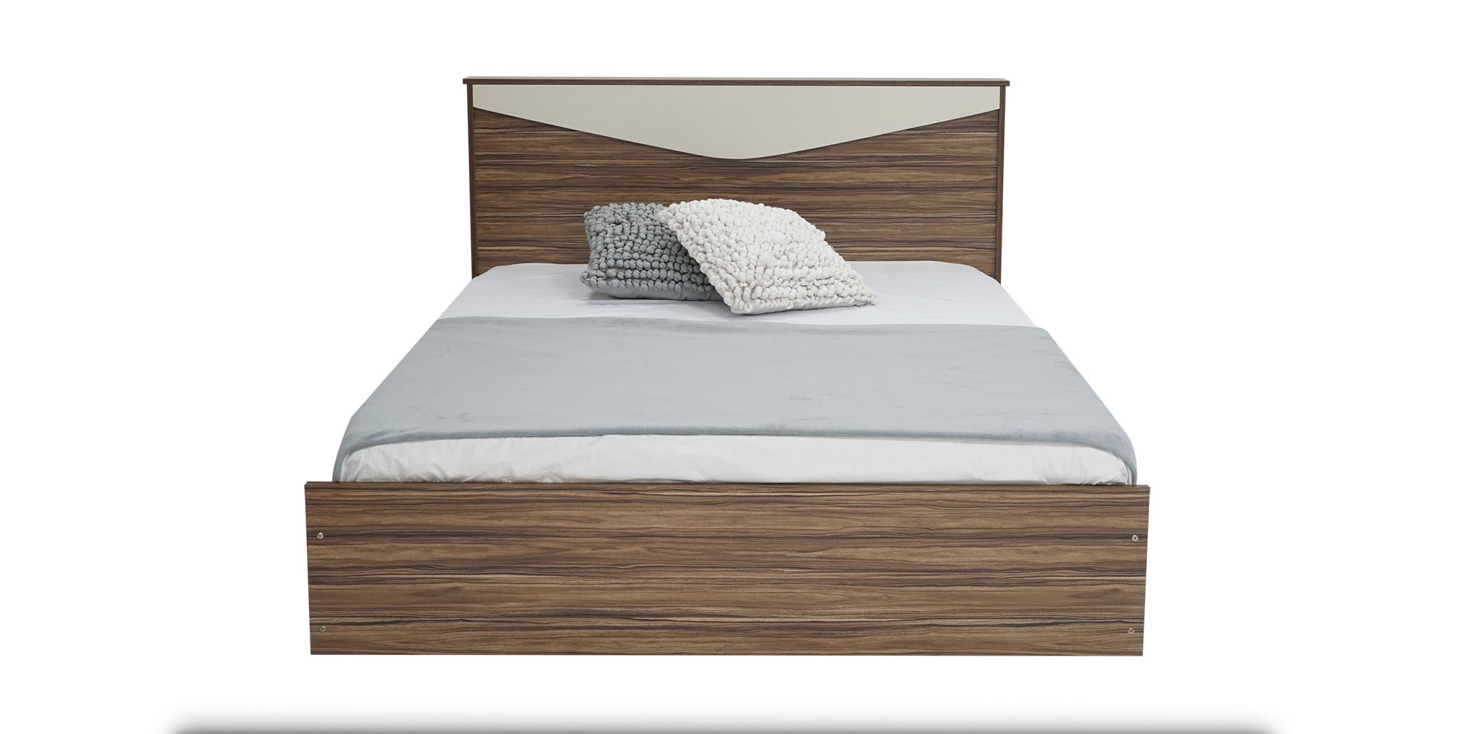 Bellinzona Bed 160x200cm in Melamine MDF Brown & Off White