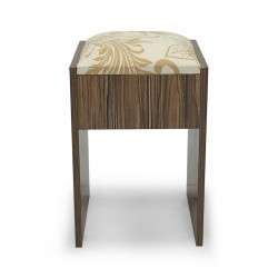 Bellinzona Dressing Table & Pouf in Melamine MDF Brown & Off White