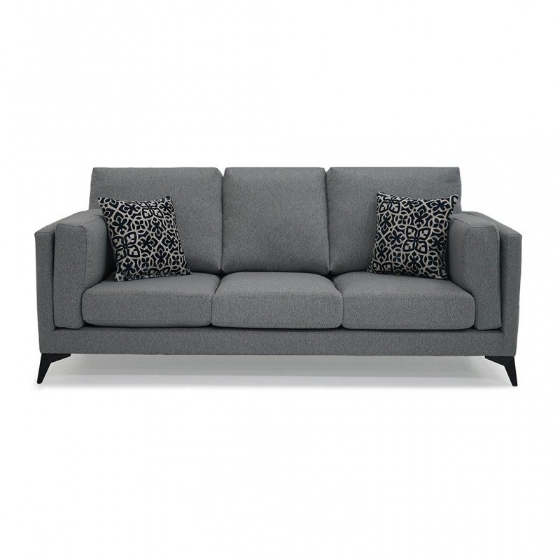 Burbank 3 Seater in Grey Col Fabric