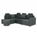 Angelo Corner LHF Chaise + RHF 3 Seater+ Ottoman Grey