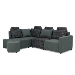 Angelo Corner LHF Chaise+RHF 3 Seater+Ottoman Grey