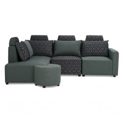 Angelo Corner LHF Chaise+RHF 3 Seater+Ottoman Grey