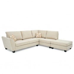 Bella Sofa Corner +Ottoman Beige Col Fabrics