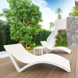 Siesta Slim Sunlounger White Ref 087