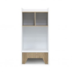 Arte Side Bookshelf In Melamine MDF Wash Oak & White