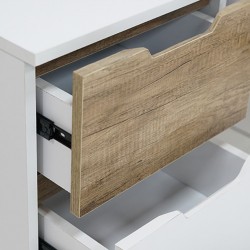 Arte Office Desk In Melamine MDF White Wash Oak & White