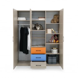 Zermatt Wardrobe 2 Doors and 3 Drawers in Melamine