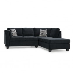 Ashmore Corner 3S+Chaise+Ottoman Black Fabric