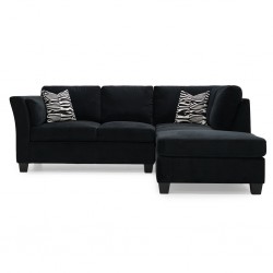 Ashmore Corner 3S+Chaise+Ottoman Black Fabric