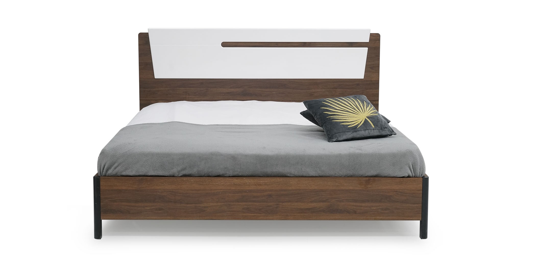 Azzurra Bed 180x200 cm Walnut & White