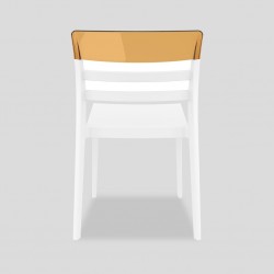 Moon Chair White Seat/Amber Transparent Backrest