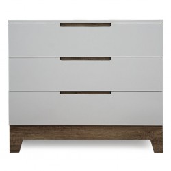 Arte Chest of Drawer 3 Drawers In Melamine MDF Wash Oak & White