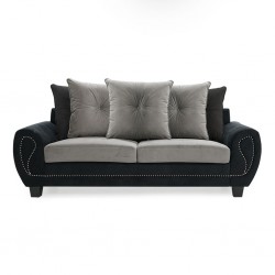 Isllington 3 Seater Oakley Black Fabric