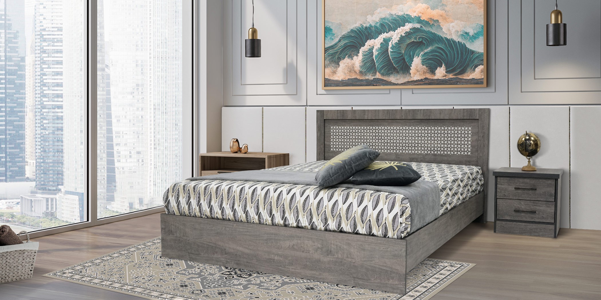 Feori Bed 180x200 cm Grey