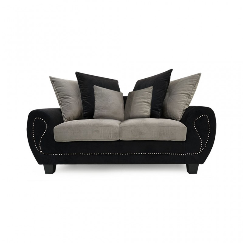 Isllington 2 Seater Oakley Black Fabric