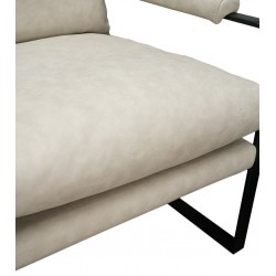 Juliette Arm Chair in Leather Gel Stone Col Fabric