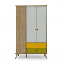 Eveline Teen Wardrobe 3 Doors Sonoma & Mixed Colors