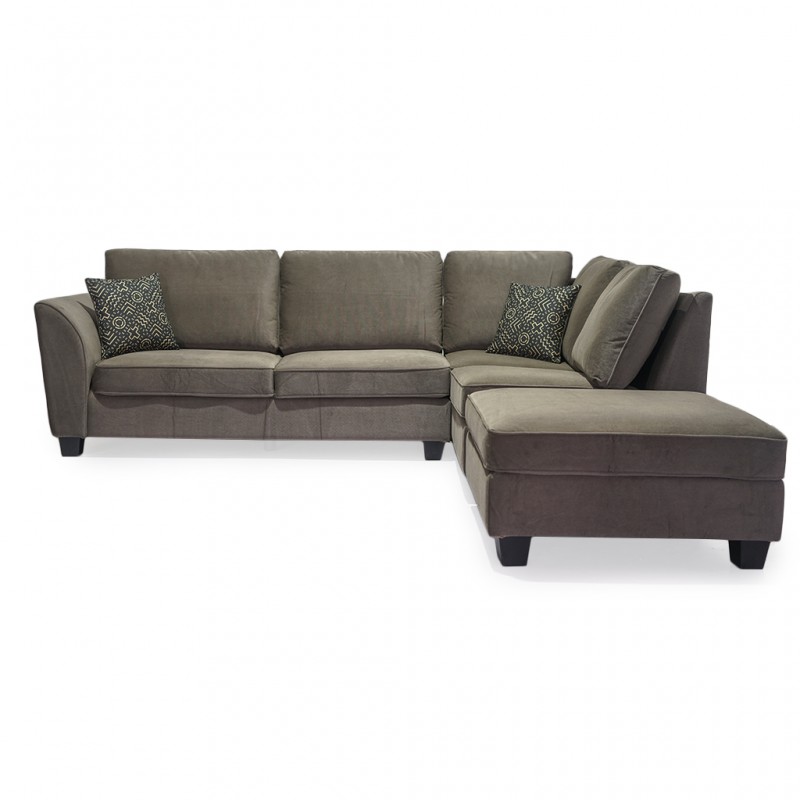 Bella Sofa Corner + Ottoman Brown Col Fabrics