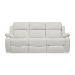 Sabella 3 Seater Reclining Sofa Ivory Color Fabric