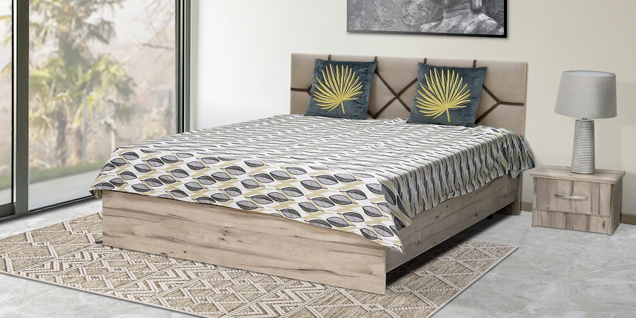 Deanston Bed 150x190 cm PB Florensa & Plain Zircon