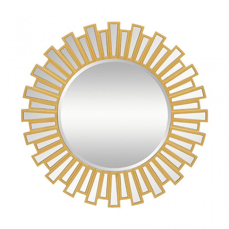 Wall Mirror Round Diameter 90 cm MDF - Gold Finish JC-MN6213