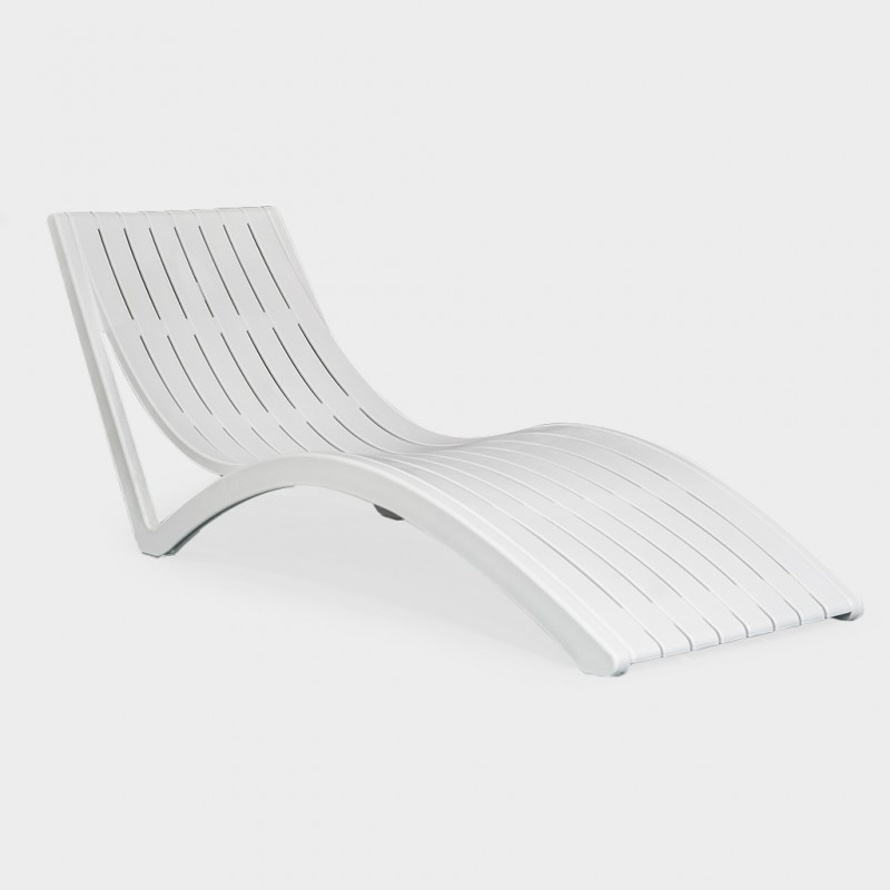 Siesta Slim Sunlounger White Ref 087