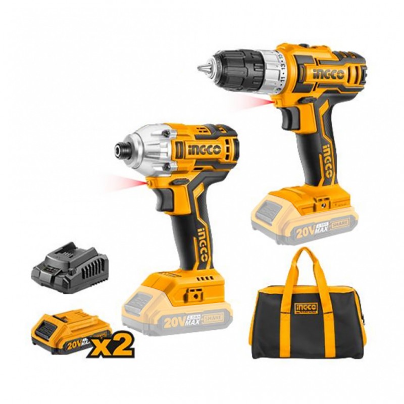 Ingco CKLI2006 Lithium-ion Cordless 2 pcs Combo Kit