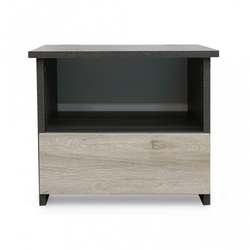 Florence bedside MDF with 1 drawer Zebra patten & grey