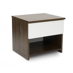 Levitas Night Table Dark Brown & White