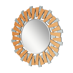 Wall Mirror Round Diameter 90 cm MDF - Silver,Rose Gold & Grey Finish JC-MN6208