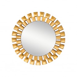 Wall Mirror Round Diameter 90 cm MDF - Gold Finish JC-MN6212