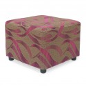 Picasso Ottoman in Pattern Purple Fabric