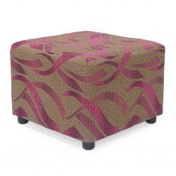 Picasso Ottoman in Pattern Purple Fabric