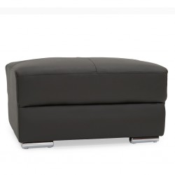 Efron Ottoman Grey Leather