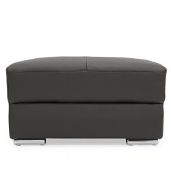 Efron Ottoman Grey Leather