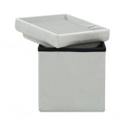 Foldable Storage Pouff grey