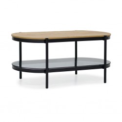 Bilbao Oval Coffee Table MDF/Glass Top