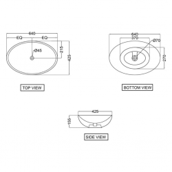 JDR Table Top Basin White JDS-WHT-25901