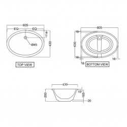 Continental Under Counter Basin CNS-WHT-705