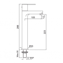 Fonte High Neck Basin Tap FON-CHR-40021