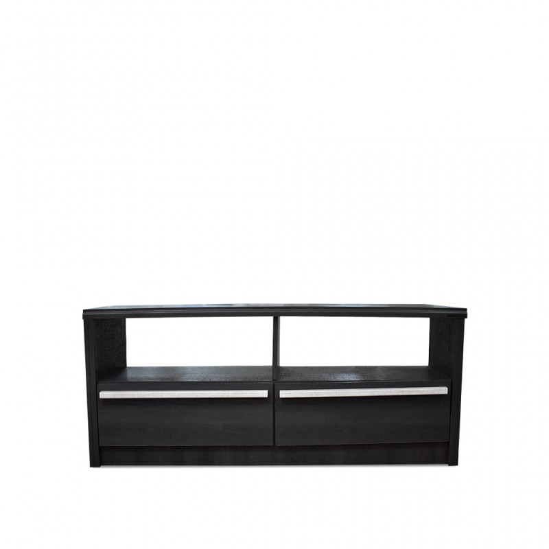Clio Low TV Cabinet Melamine Ebony Oak Clio Low TV Cabinet Melamine Ebony Oak