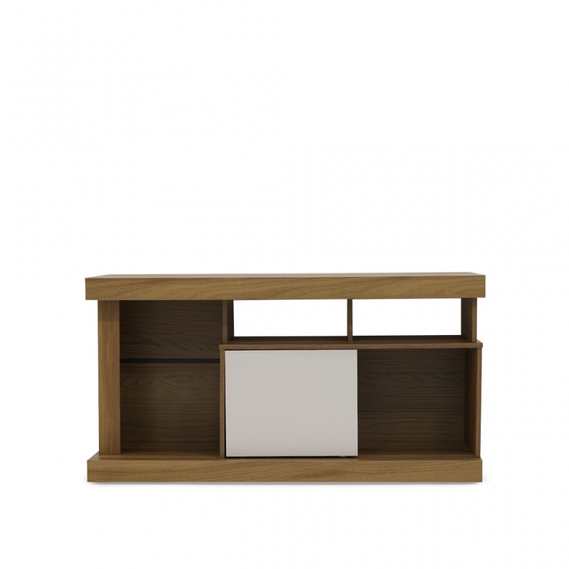 Quartzo Low TV Cabinet New Hazelnut/Off White PB