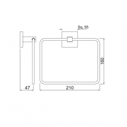 Kubix Towel Ring Square AKP-CHR-35721P