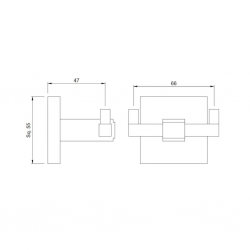 Kubix Double Coat Hook AKP-CHR-35761P