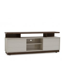 Blumeau Low TV Cabinet Off White/Walnut PB