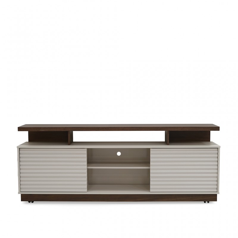 Blumeau Low TV Cabinet Off White/Walnut PB