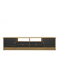 Fiona Low TV Cabinet 2 Drs & 2 Drws S.Oak/ D.Grey