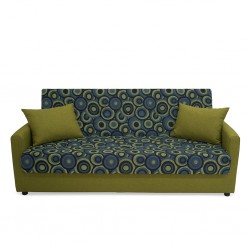 Amy Sofa Bed Mustard/Blue Polyester Fabric