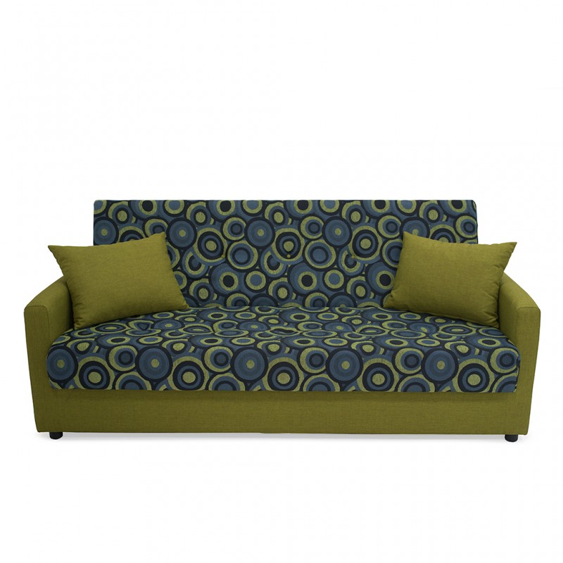 Amy Sofa Bed Mustard/Blue Polyester Fabric