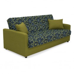 Amy Sofa Bed Mustard/Blue Polyester Fabric